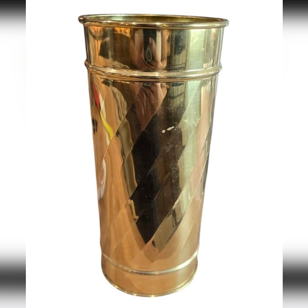Bristol Brass Vase 8 1/4" Tall X 3 3/4" Decorative Container Lacquer Finish USA